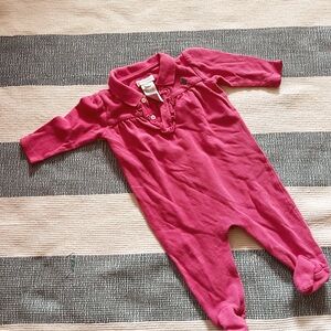 Ralph Lauren Polo Baby infant Kids onesie long sleeve preppy hot pink‎ logo 6 mo